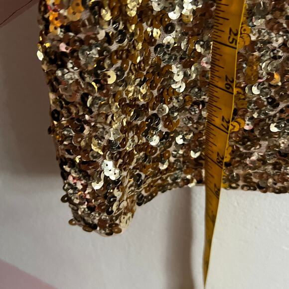 Gold Sequin Tank Top, Y2K, Clubwear, Indie Sleaze, Glam,‎ 2000s, 3X - Picture 4 of 6